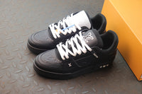 Louis Vuitton Trainer All Black Embossing Sneakers