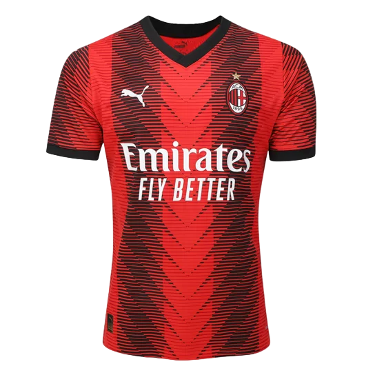 AC Milan Home 23/24 Shirt no. Puma Fan Masculina - Red+Black