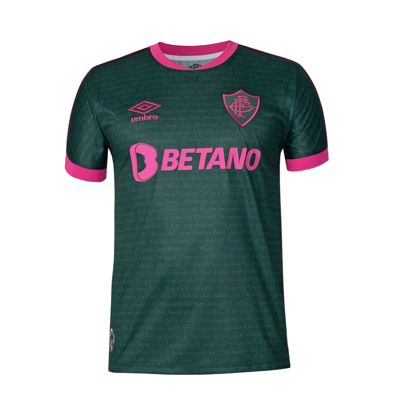 Men's Fluminense III 23/24 Umbro Fan Shirt - Green+Pink