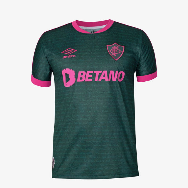 Men's Fluminense III 23/24 Umbro Fan Shirt - Green+Pink