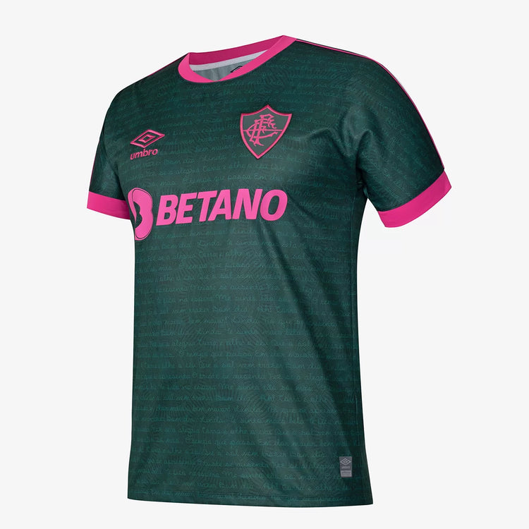 Men's Fluminense III 23/24 Umbro Fan Shirt - Green+Pink