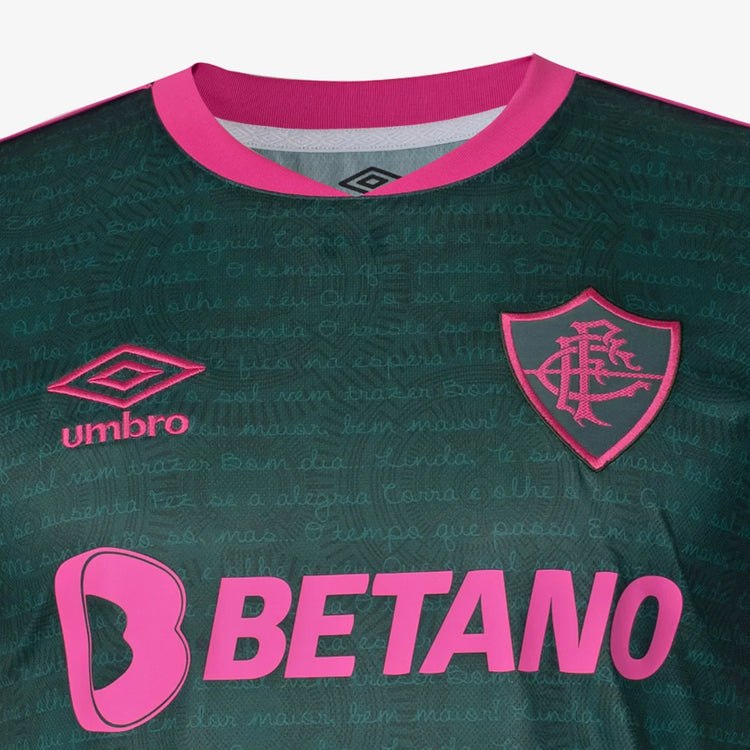 Men's Fluminense III 23/24 Umbro Fan Shirt - Green+Pink