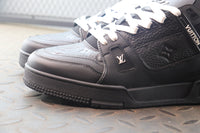 Louis Vuitton Trainer All Black Embossing Sneakers