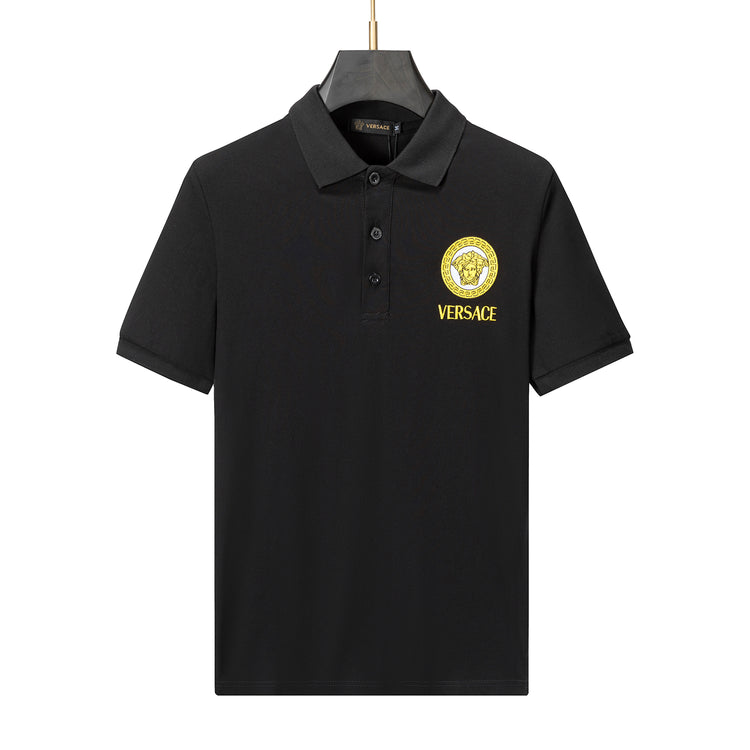 Black Versace Shirt with Yellow Logo - Men