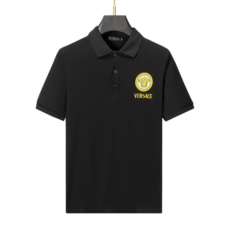 Black Versace Shirt with Yellow Logo - Men