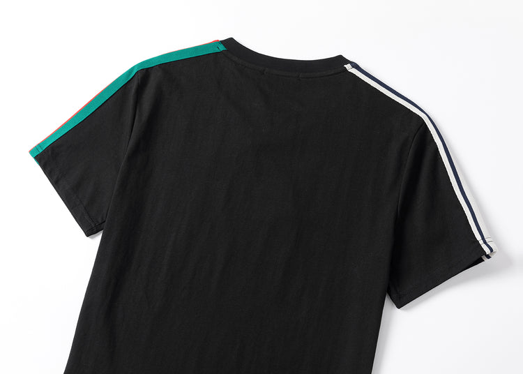 Gucci Black Shirt with Green and Red Stripes - Men's