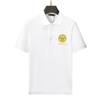 Versace White Shirt with Yellow Logo - Men's