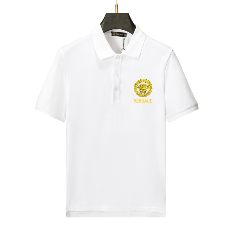 Versace White Shirt with Yellow Logo - Men's