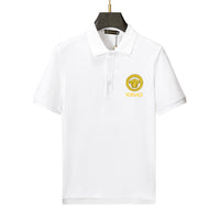 Versace White Shirt with Yellow Logo - Men's