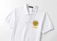 Versace White Shirt with Yellow Logo - Men's