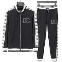 Dolce Gabbana Cold Weather Set Black with White Stripe - Men