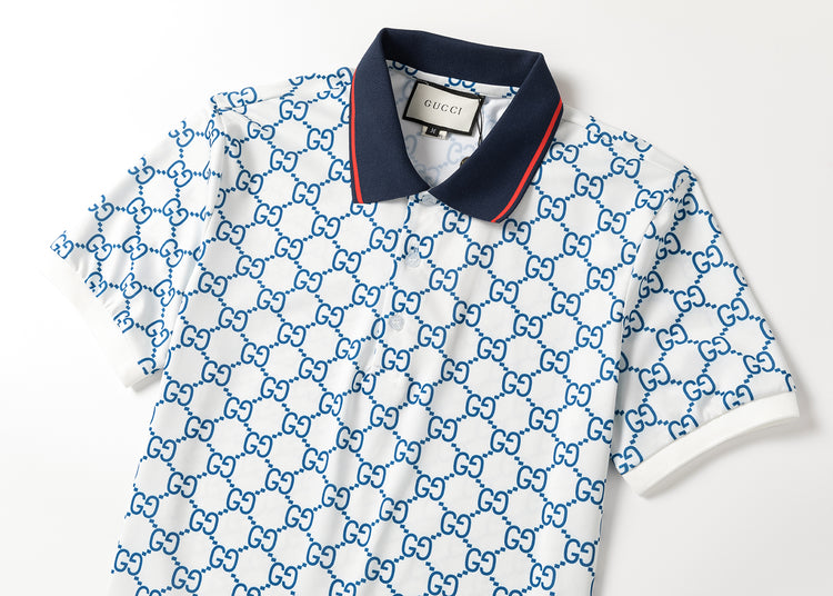 Blue and white Gucci shirt