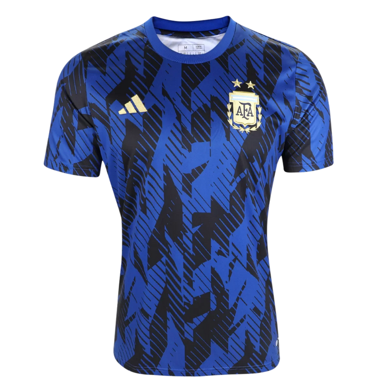 Argentina Pre-Game 22/23 Adidas Men's Shirt - Blue+Black