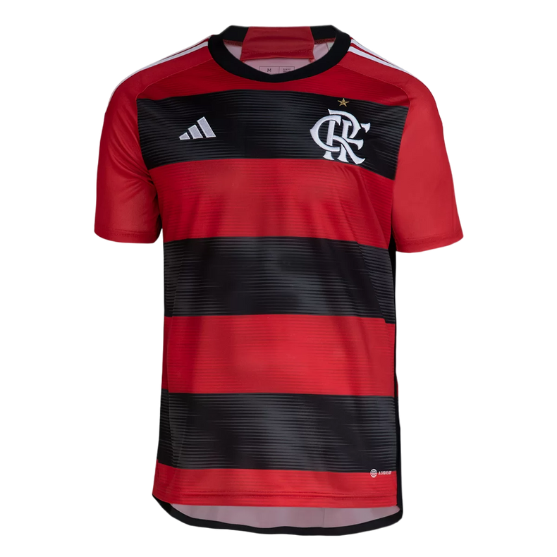 Men's Adidas Flamengo Home 23/24 Home Shirt - Red+Black