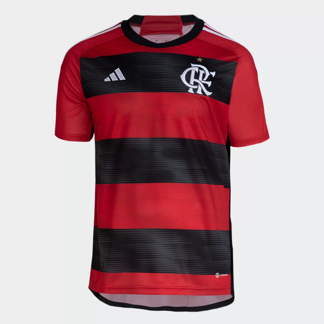 Men's Adidas Flamengo Home 23/24 Home Shirt - Red+Black