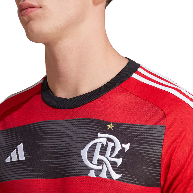 Men's Adidas Flamengo Home 23/24 Home Shirt - Red+Black