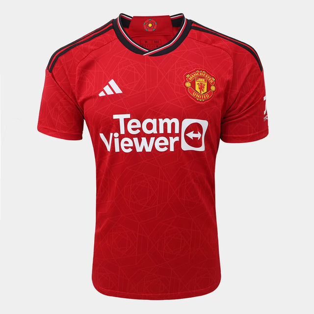 Manchester United Home 23/24 Adidas Men's Fan Shirt - Dark Red