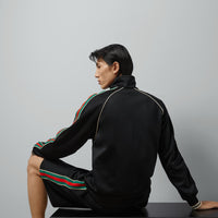 Technical Jersey Zip Jacket in Black