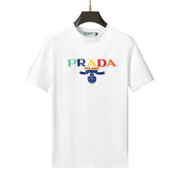 White Prada Shirt with Colorful Brand Logo