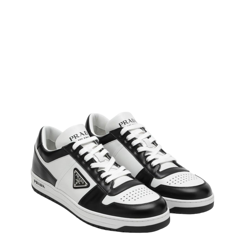 White/black Leather Prada Holiday low-top Sneakers