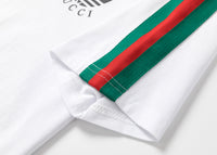 Gucci White Shirt with Green and Red Stripes - Men's