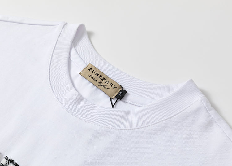 Burberry White Shirt with Velvet Logo - Men