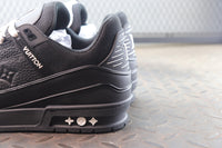 Louis Vuitton Trainer All Black Embossing Sneakers