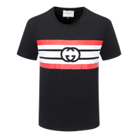 Gucci Black Shirt with White and Red Stripes in the Center - Men