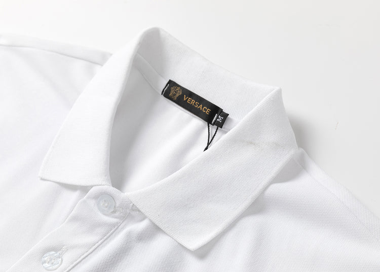 Versace White Shirt with Yellow Logo - Men's